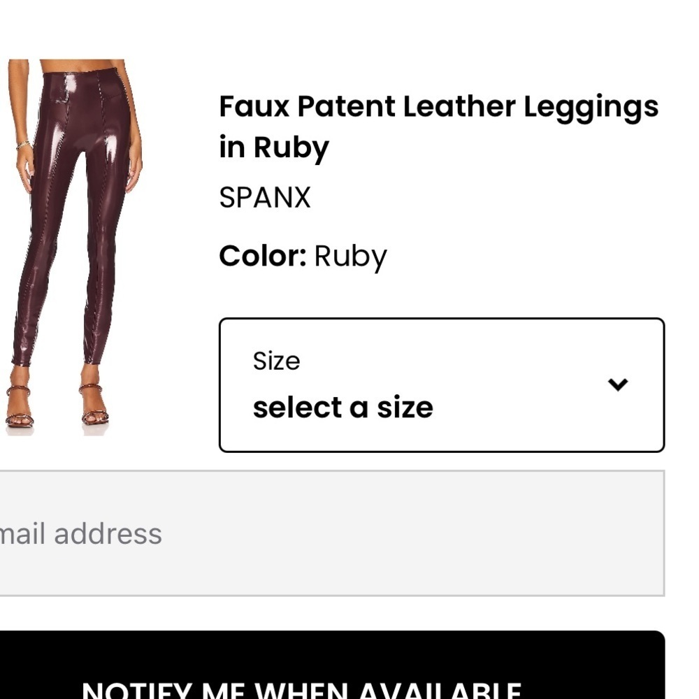 Spanx Patent Faux Leather Leggings Pants - Ruby red new with tags multiple sizes